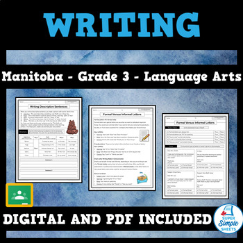 Preview of Manitoba Language Arts ELA - Grade 3 - Writing