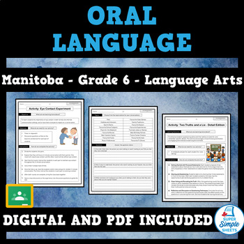 Preview of Manitoba Language Arts ELA - Grade 6 - Oral Language