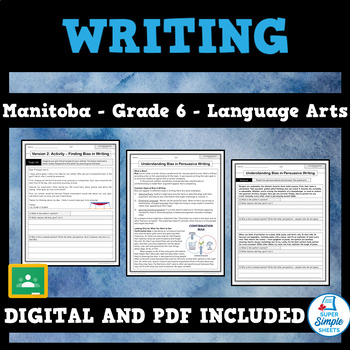 Preview of Manitoba Language Arts ELA - Grade 6 - Writing