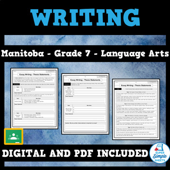 Preview of Manitoba Language Arts ELA - Grade 7 - Writing