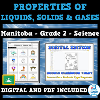 Preview of Manitoba Science - Cluster 2 - Grade 2 - Properties of Liquids, Solids and Gases