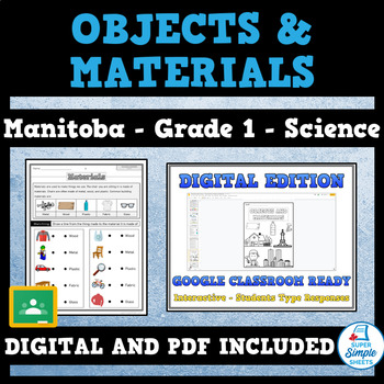 Preview of Manitoba Science - Cluster 3 - Grade 1 - Characteristics of Objects & Materials