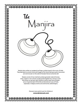 Preview of Manjira Handbells - Free Coloring Page