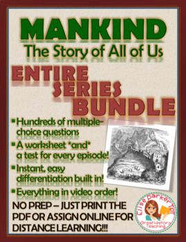 Preview of Mankind the Story of All of Us ENTIRE SERIES Worksheets and Quizzes: 12 Episodes