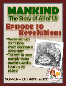 Preview of Mankind the Story of All of Us Episode 10 Worksheet and Quiz: Revolutions