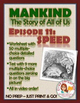 Preview of Mankind the Story of All of Us Episode 11 Worksheet and Quiz: Speed