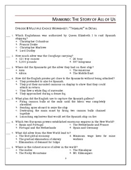 Mankind the Story of All of Us Episode 8 Worksheet and Quiz: Treasure