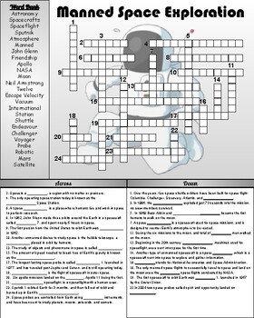 Manned Space Exploration Crossword Puzzle by Bearcat Science TPT