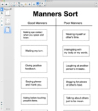 Manner's Sort Social Emotional Learning SEL Smart Notebook File Ready to Print