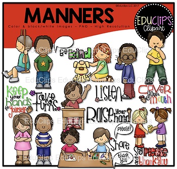 Preview of Manners Clip Art Bundle {Educlips Clipart}