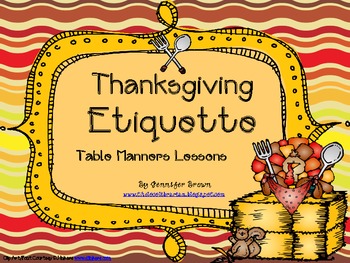 Preview of Manners & Etiquette Lessons for a Thanksgiving Feast!