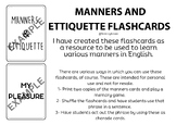 Manners Flashcards English