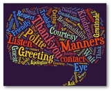 Manners Vocabulary image for Classroom Decoration Poster or Sign