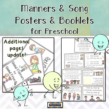 Preview of Manners and Song Posters and Booklets Preschool