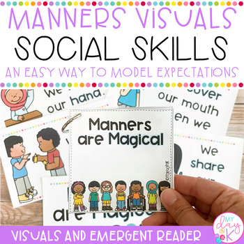 Preview of Manners & Social Skills | Manners Visuals & Emergent Reader | Bulletin Board