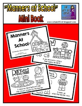 Preview of Manners at School Mini Book