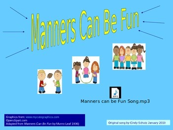 Preview of Manners (song and activities)