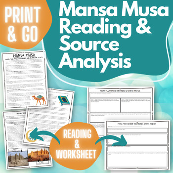 Preview of Mansa Musa Mali Empire Reading and Source Analysis (Ancient African Empires)