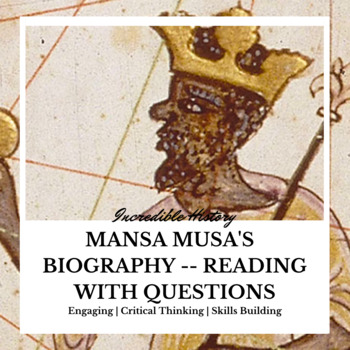 Preview of Mansa Musa's Biography -- Reading Worksheet with Comprehension Questions