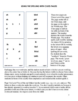 Preview of Manual for the SPELLING WITH CLUES Pages