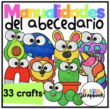 Preview of Manualidades del Abecedario No Prep BUNDLE Alphabet Crafts in Spanish