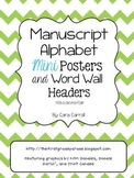 Manuscript Alphabet Mini Posters & Word Wall Headers {With