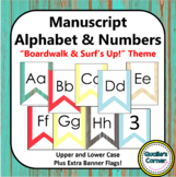 Manuscript Alphabet and Numbers Banner Boardwalk & Surf Theme