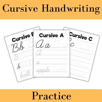 Manuscript Cursive Alphabet tracing Handwriting Practice Sheets | TPT