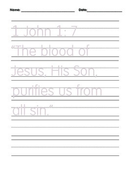 Preview of Manuscript Handwriting Pages with Bible Verses