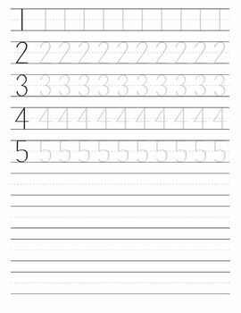 Manuscript Handwriting Practice sheets number trace by Next Future ...