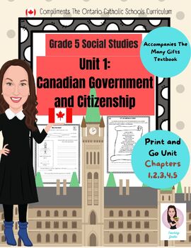 Preview of Many Gifts Grade 5 Canadian Government And Citizenship. Unit 1