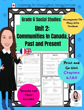 Preview of Many Gifts. Grade 6. Unit 2. Full Unit. Print and Go. Communities In Canada