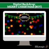 Manycam Digital Teaching Background MERRY CHRISTMAS BANNER