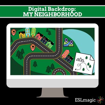 Preview of Manycam Digital Teaching Background NEIGHBORHOOD