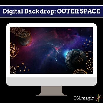 Preview of Manycam Digital Teaching Background OUTER SPACE