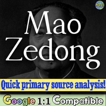 Preview of Mao Zedong Primary Source Analysis | Great Primary Source Practice