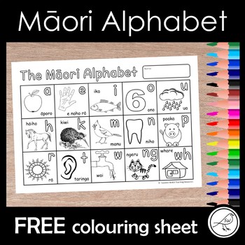 Preview of Maori Alphabet - FREE colouring sheet.