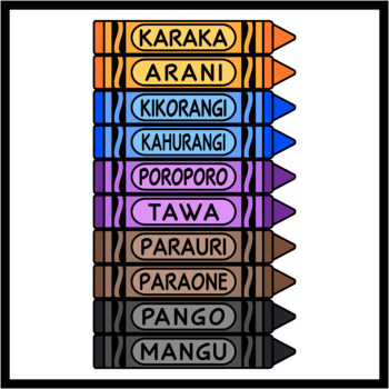 Crayons in Moari Language / Colors in Maori (High Resolution) | TpT
