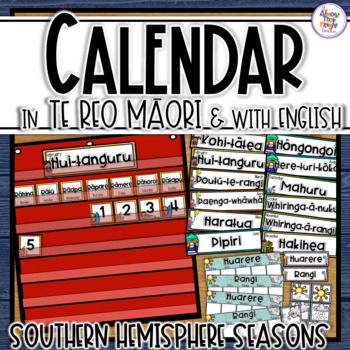 Preview of New Zealand Classroom Daily Wall Calendar in Te Reo Maori & Maori with English