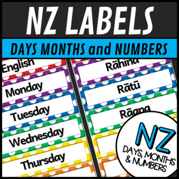 Preview of New Zealand Resources Te Reo Maori Poster Labels Days Months and Numbers