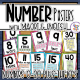 New Zealand 0-20 number posters with English and Te Reo Maori