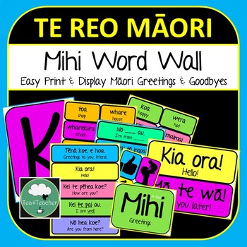 Preview of Maori MIHI WORD WALL Display Te Reo Maori Posters Greetings COLOUR