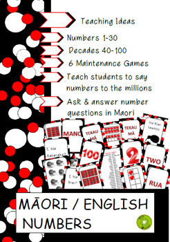 Preview of Maori Numbers + tens frames + English words + Maths + Number + Place Value