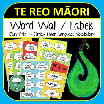 Preview of Te Reo Maori WORD WALL VOCABULARY 250+ Food Animals Kitchen Insects