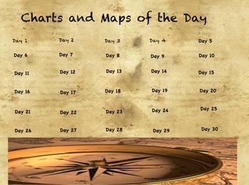 Preview of Map-A-Day: Reading Charts and using Map Skills- 3rd Grade