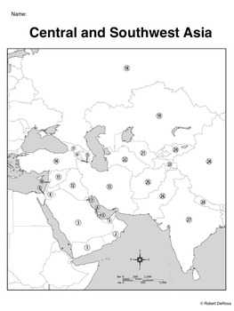 Central and Southwest Asia (Middle East) - Mapping Activity | TpT