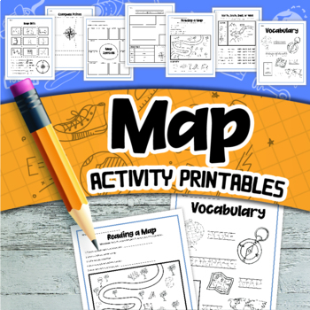 Preview of Map Activity Worksheets: Learning How to Use a Map