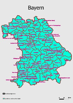 Preview of Map Administrative Structure Federal State Bayern