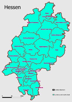 Preview of Map Administrative Structure Federal State Hessen
