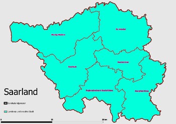 Preview of Map Administrative Structure Federal State Saarland